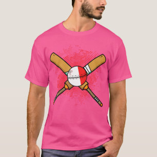 Maltai Cricket Racket And Ball Flag Of Maltai T-Shirt