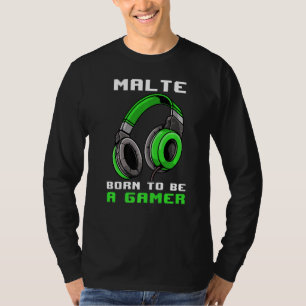 Malte Born To Be A Gamer Personalised T-Shirt