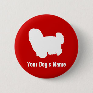 Maltese マルチーズ 6 cm round badge