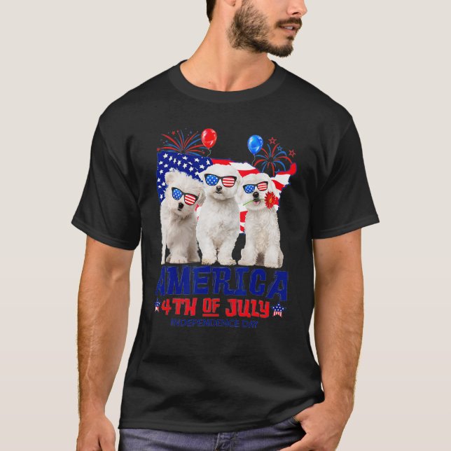 Maltese America 4th of July Independence Day Gift  T-Shirt (Front)