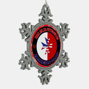 Maltese American Cross Christmas Tree Ornament