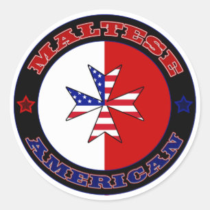 Maltese American Cross Ensign Classic Round Sticker