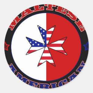 Maltese American Cross Ensign Classic Round Sticker
