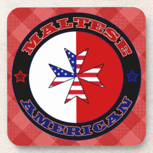 Maltese American Cross Ensign Coaster Set