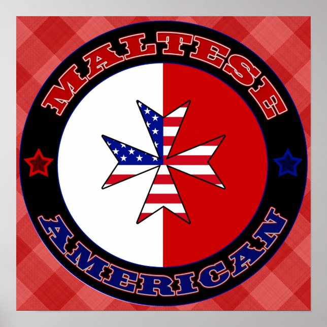 Maltese American Cross Ensign Print (Front)