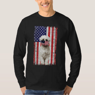 Maltese American Flag Dog Wears Face Mask 4th Of J T-Shirt