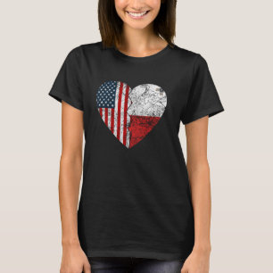Maltese American Flags Heart United States Malta R T-Shirt
