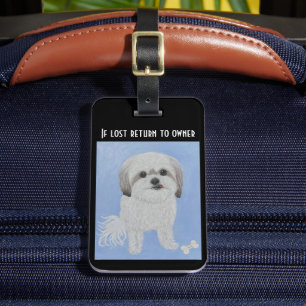 Maltese and Shih Tzu Mix Dog Luggage Tag