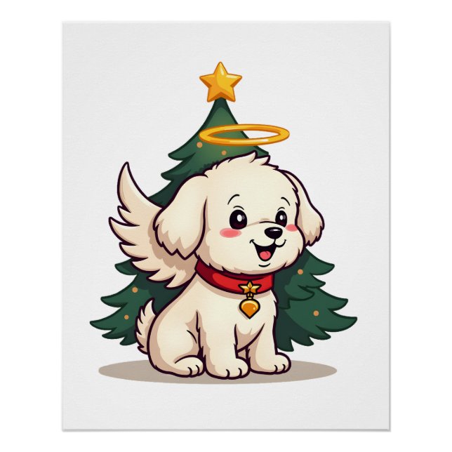 Maltese Angel Dog Poster (Front)