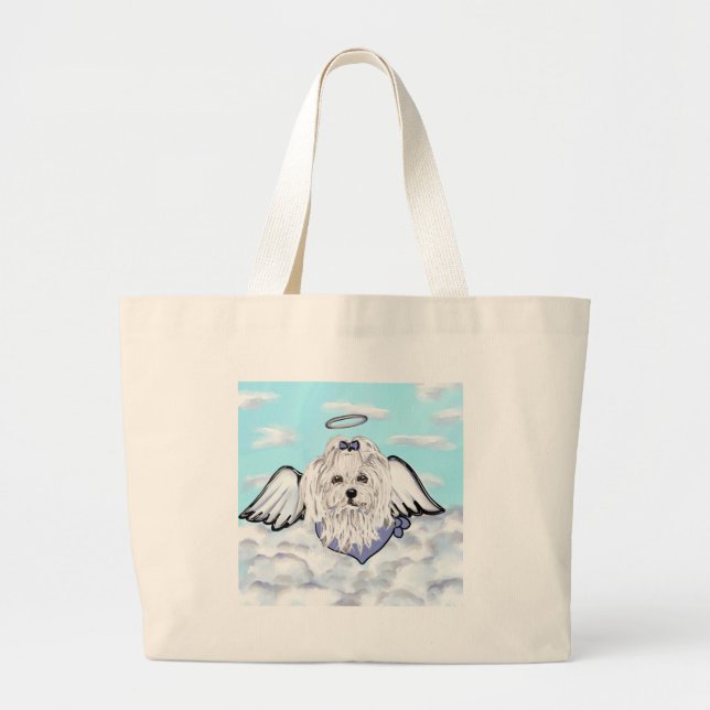 Maltese Angel Large Tote Bag (Front)