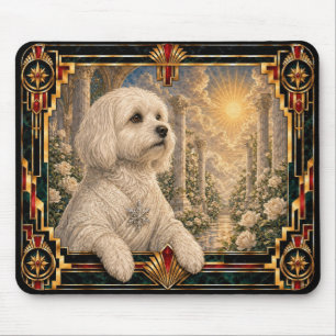 Maltese, Art Deco Dog Mouse Mat