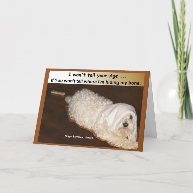 Maltese Birthday Humour Card for Over the Hill (Front)