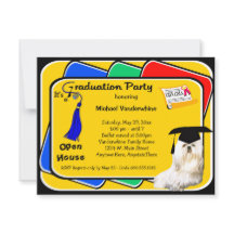Maltese Blue Graduation Party Invitation