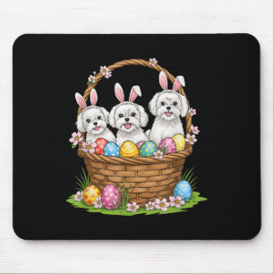 Maltese Bunny Easter Basket Egg Easter Day Womens Mouse Mat