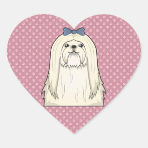 Maltese Cartoon Heart Sticker