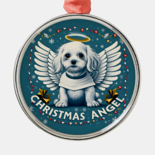 Maltese Christmas Angel Festive Elegance Metal Tree Decoration
