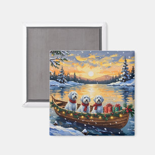 Maltese Christmas Boat Holiday Magnet