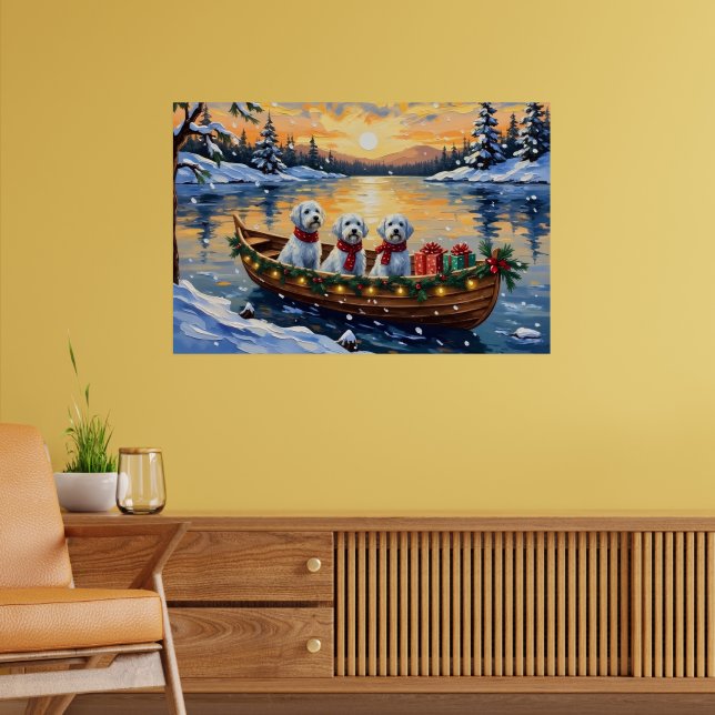 Maltese Christmas Boat Holiday Poster (Living Room 2)