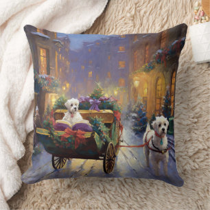 Maltese Christmas Festive Season Cushion