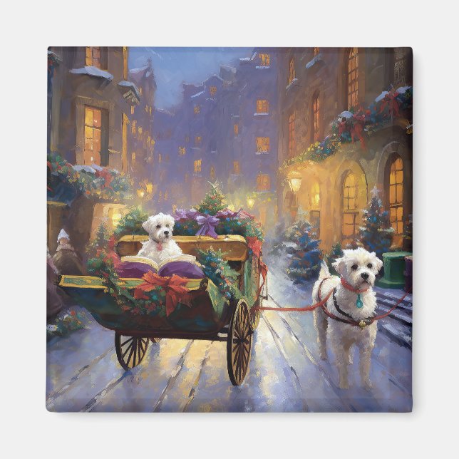 Maltese Christmas Festive Season Magnet (Front)