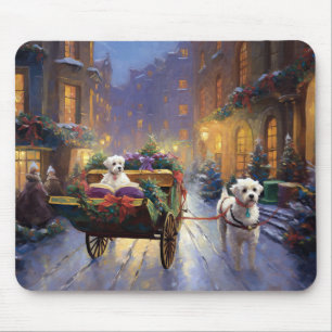 Maltese Christmas Festive Season Mouse Mat