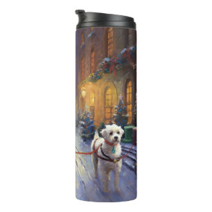 Maltese Christmas Festive Season Thermal Tumbler