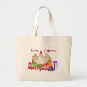Maltese Christmas Large Tote Bag