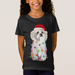 Maltese Christmas Lights Xmas Dog Lover T-Shirt