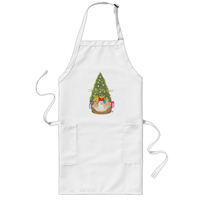 Maltese Christmas Long Apron (Front)