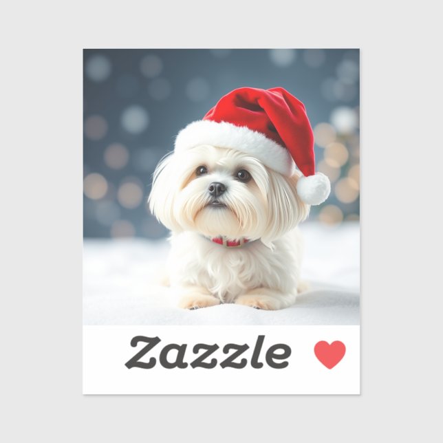 Maltese Christmas Maltese Sticker (Sheet)