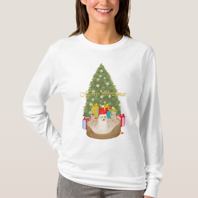 Maltese Christmas T-Shirt (Front)