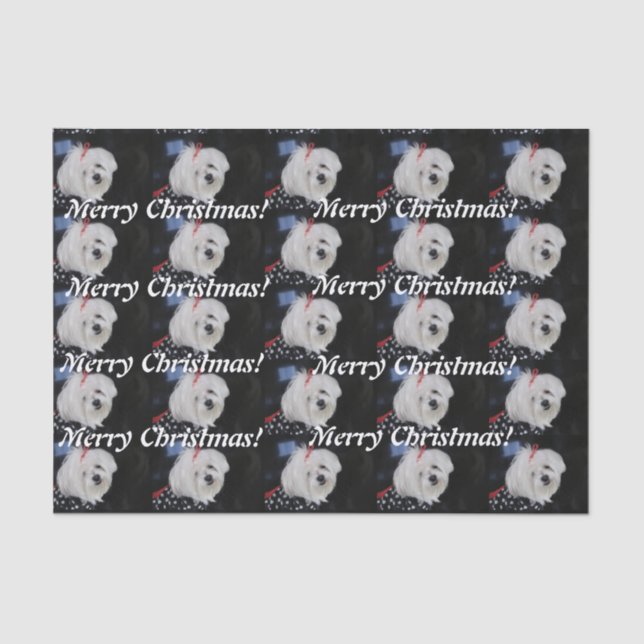 Maltese Christmas Tissue Paper (Front)