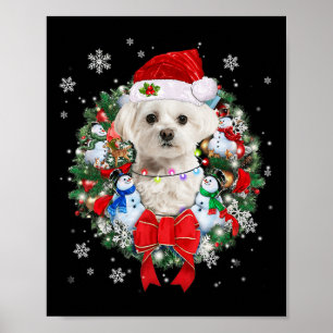 Maltese Christmas Wreath Decoration Xmas Pyjamas