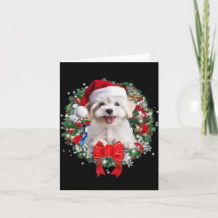 Maltese Christmas Wreath Decoration Xmas Pyjamas 1 Card