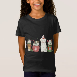 Maltese Coffee Latte Winter Christmas Dog Mum Holi T-Shirt