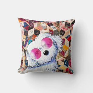 Maltese Crazy Quilt Panel Wall Art Cushion