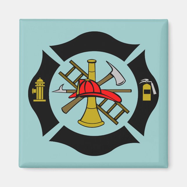 Maltese Cross - Black - Magnet (Front)