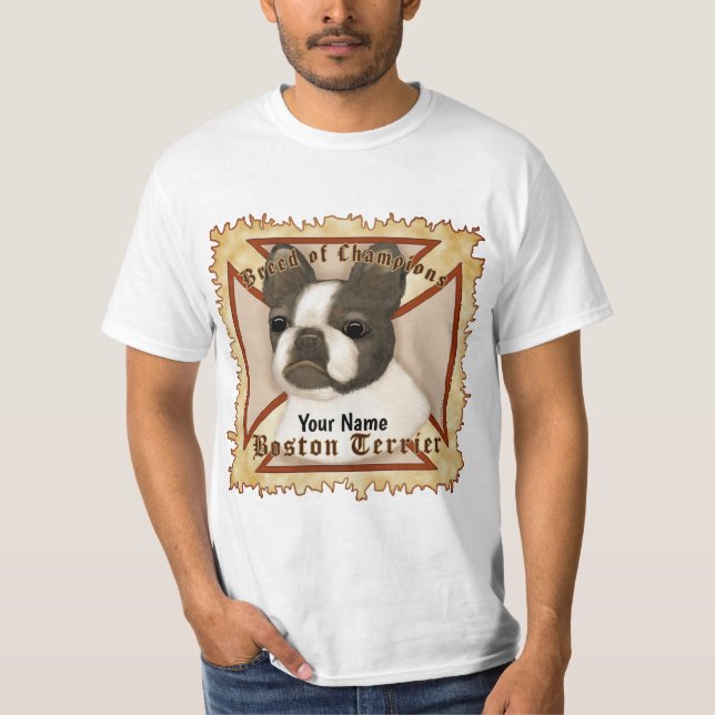 Maltese Cross Boston Terrier t-shirt (Front)