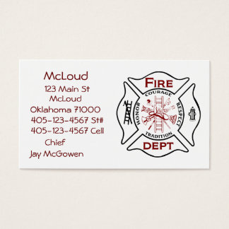 Maltese Cross Bussiness Cards Fire Fighters