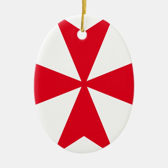 maltese cross ceramic tree decoration (Front)