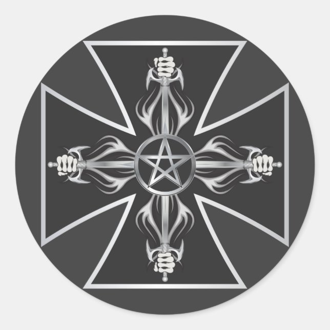 Maltese Cross Classic Round Sticker (Front)