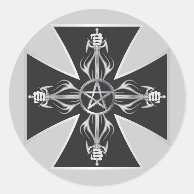 Maltese Cross Classic Round Sticker (Front)