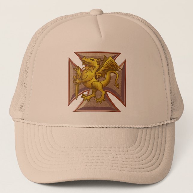 Maltese Cross Dragon Trucker Hat (Front)