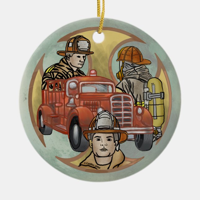 Maltese Cross Firefighter Brothers  ornament  (Front)