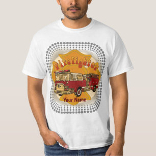 Maltese Cross firefighter firetruck t-shirt ,
