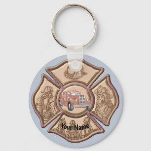 Maltese Cross Firefighter Key Ring