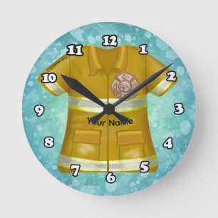 Maltese Cross Firefighter Round Clock