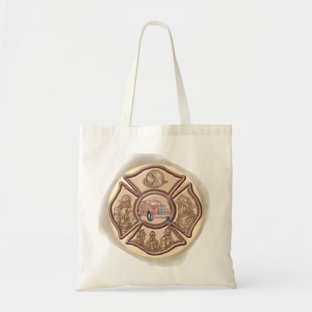 Maltese Cross Firefighter Tote Bag (Front)