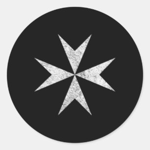 Maltese Cross Knights Hospitalier Malta Crusades Classic Round Sticker