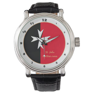 Maltese Cross & Malta Flag trendy fashion /design Watch